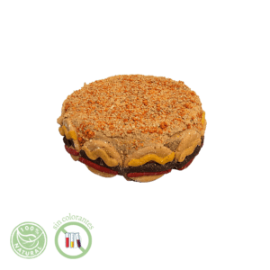 Tarta hamburguesa para perro con carne dentro